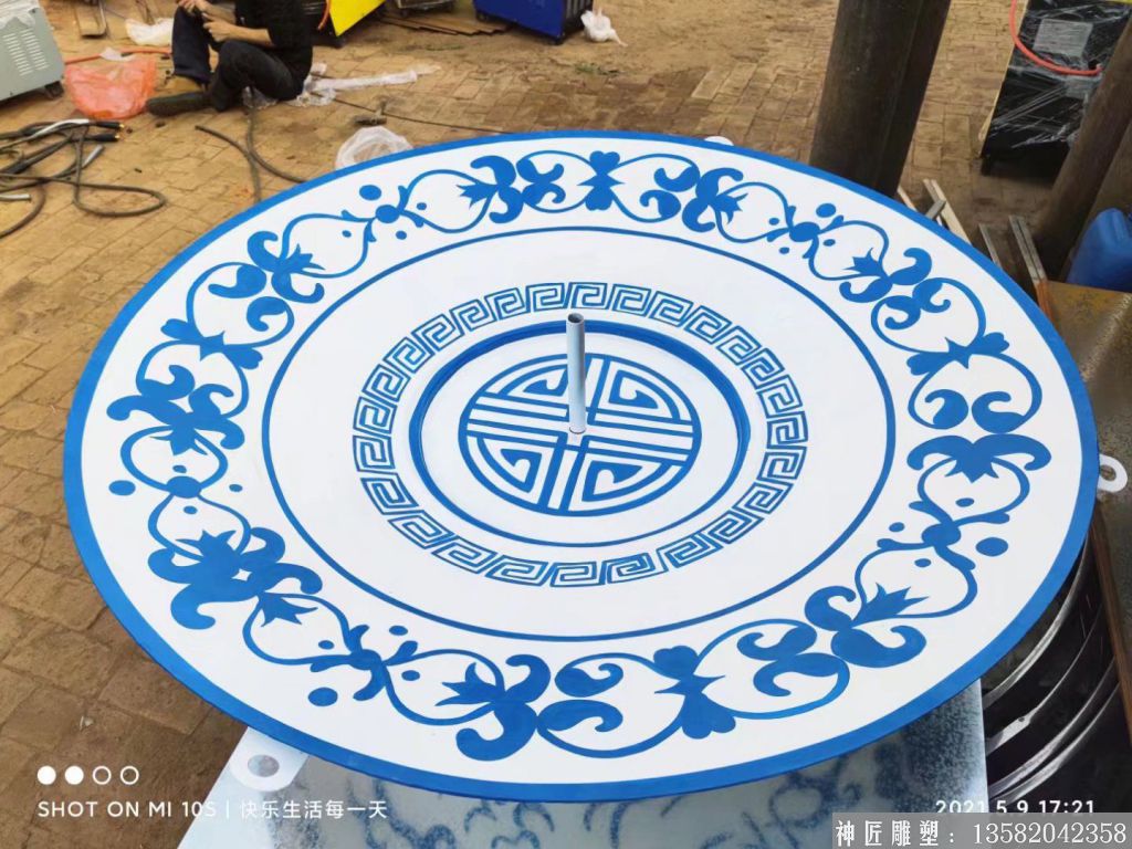 不銹鋼青花瓷碗雕塑 景區(qū)觀賞雕塑9
