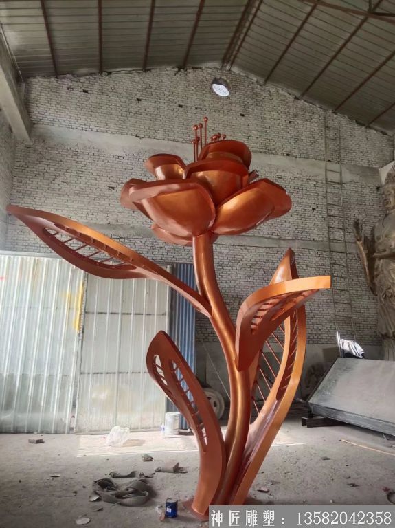 不銹鋼玫瑰花朵雕塑 廣場花朵雕塑1