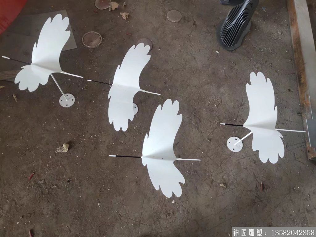 不銹鋼抽象仙鶴雕塑 動物雕塑