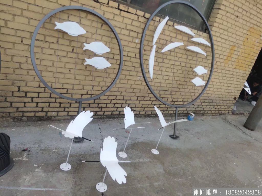 不銹鋼水景雕塑 池塘景觀雕塑1